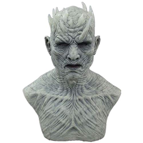 Masque du Roi de la Nuit, Halloween Cosplay Night King Zombie Latex Masques Accessoires de Costume de Fête dHalloween, Accessoires dHalloween Décorations White Walker Zombie Mask Costume de Cosplay