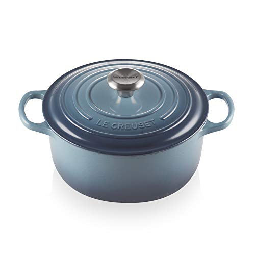 Le Creuset LS2501-266MSS Signature Enameled Cast-Iron Round French (Dutch) Oven, 5-1/2-Quart, Marine