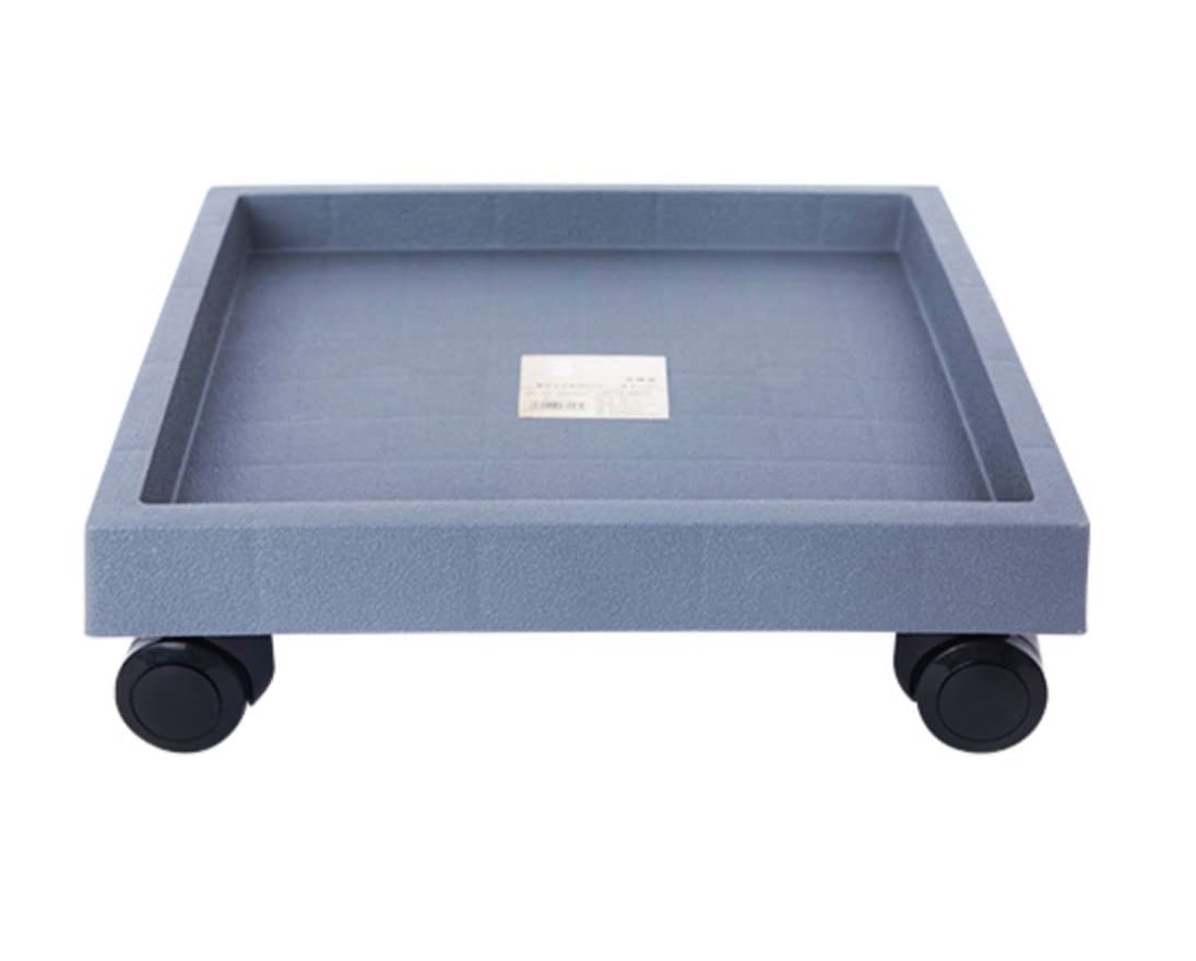 HPTHLY Square Plastic Plant Trolley Caddy With Wheels Garden Flower Pot Stand & Saucer For Indoor/Outdoor Use 29Cm Durable Plant Mover For Easy Mobility (Grey 36Cm)