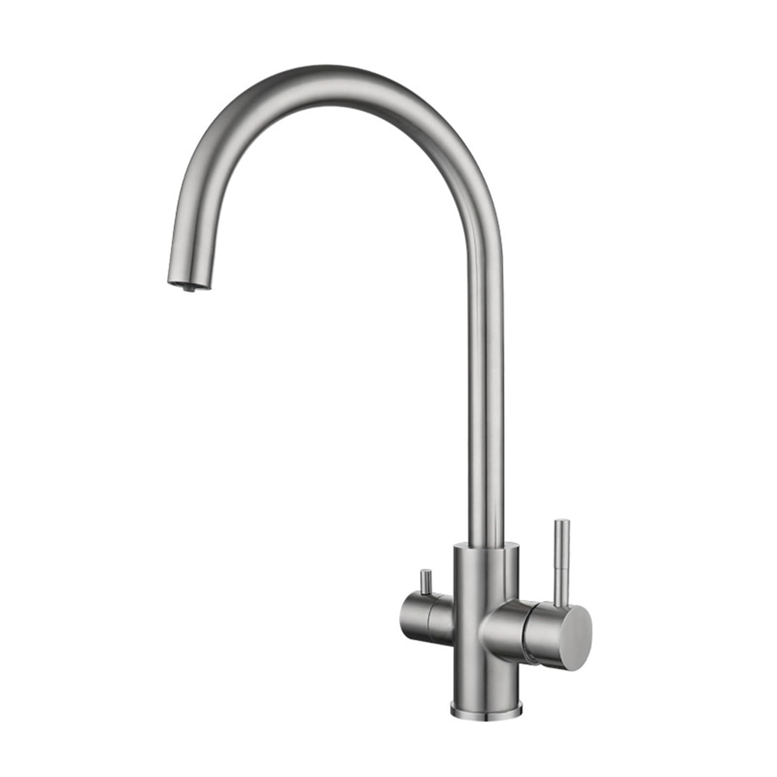 Grifo de Cocina Osmosis 3 Vias Acero Inoxidable Cepillado 3 en 1 Grifo Giratorio 2 Asas Grifo 3 Vias Osmosis-Cepillado