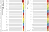 Office Products Trennblätter Karton-Register 12-teilig/ 12 + 1 Blatt Laminirten Farbigen...