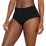 The Period Company High Waist Absorbent Period Underwear for Women Medium Flow — Reusable, Super-Absorbent, Leak Resistant Period Panties — Ultra Soft Microfiber with Organic Cotton Gusset — Black, M