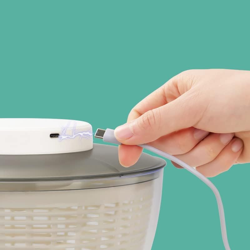 Elektrische Salatschleuder, 4,5 L, Große Kapazität, Salatschleuder, Multifunktionaler Obstwascher, Gemüsetrockner Für Die Küche Zu Hause