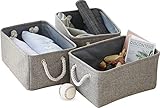 HONGHCL - Cestas de Almacenamiento de Tela para Organizar 3pcs, Cestas Decorativas de Almacenamiento con Asas,Cestas de...