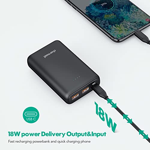 Charmast Portable Charger, Smallest 10000 Quick Charge Battery Pack, Usb C Power Bank Fast Charging Mini Portable Battery Charger For Iphone, Samsung, Pixel, Lg, Tcl, Oneplus, Motorola, More Phones #TOP4