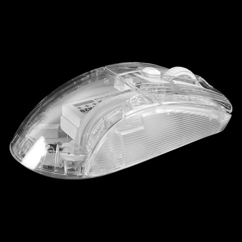 Mouse inalámbrico recargable para juegos con 5 DPI y diseño ergonómico blanco 5