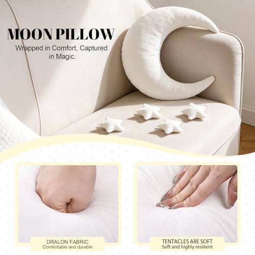 MehelloFeather Newborn Photography Props 5Pcs Baby Moon Star Pillow Set Newborn Photography Posing Pillows Adjustable Photography Props, White by MehelloFeather - Image 3