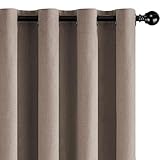 HushLoom Vorhänge Verdunklungsvorhang 100% Blickdicht in Leinenoptik H 245 x B 140 cm Hellbraun Thermovorhang Gardinen aus Polyester mit Ösen 2er Set für Schlafzimmer Wohnzimmer