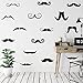 15/Set Mustache Wall Decor Sticker for Kids Baby Nursery Living Room Decor Removable Vinyl Mural LA952 (Black)