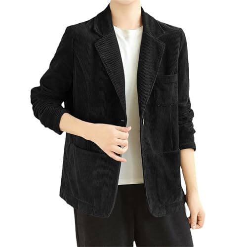 Blazer en velours côtelé de qualité supérieure veste chic coupe droite