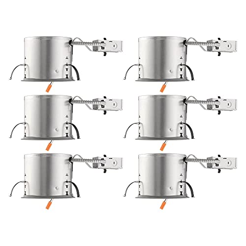 Juno 6" Quick Connect Housing for LED Recessed Lights for Remodel Projects, IC Rated, Air-Loc Sealed LED Recessed Light Housing, Includes Prewired Junction Box for Ceiling Lighting, 6-Pack by Juno - Used condition - US$40.80
