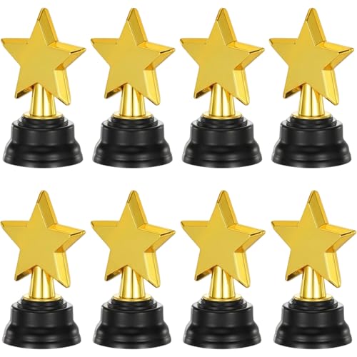 MIJIJHH 8Pcs Star Trophy, Mini Trophy for Party Decorations, Winner Competitions Rewards