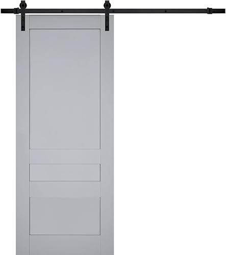 SARTODOORS Veregio 7411 | Interior Single Sliding barn Door, no Glass, Solid Woo