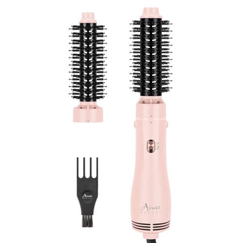 Hair Dryer Brush Blow Dryer Brush in one Aima Beauty 1 & 1.25 Round Brush Blow Dryer Ionic Hot Air Brush Styler Volumizer with Ceramic Coating & Tufted Bristles for Smooth and Shiny Blowout Pink