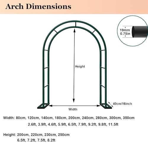 Arche de jardin métallique robuste au design blanc épuré - 8