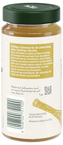 Fuchs Gewürze - Enten Fond, Für köstlich gewürzte Gerichte und raffinierte Saucen, Ohne Geschmacksverstärker, Farbstoffe oder Palmfett, Gluten- und laktosefrei, 400 ml im wiederverschließbaren Glas