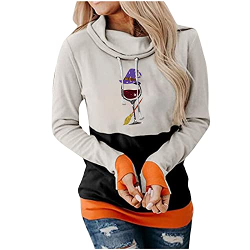 MICKURY Strickpullover,Longpulli Damen Zip Hoodie Wickelpullover Stone...