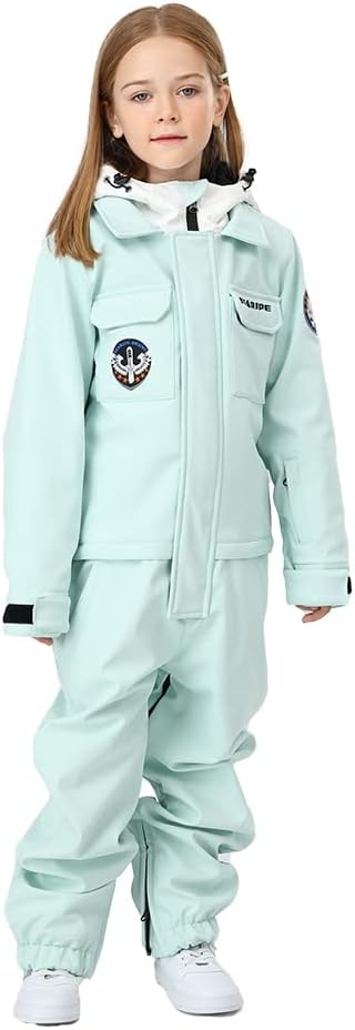 HOTIAN Kids One Piece Snowsuits Girls Ski Suits Overalls Waterproof Insulated Snow Wear Outfits Snowboarding Jackets