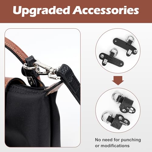Image of dadop Strap Kit Compatible with Longchamp Mini Bags - Leather Adjustable Purse Straps for Women's Mini Shoulder Bag