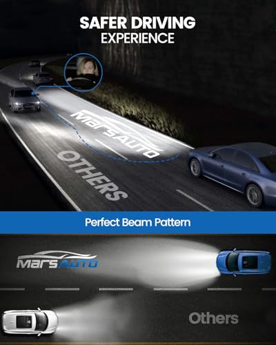 Image of Marsauto 9006 LED Bulbs, 800% Super Bright, Real 1:1 Design, 6500K Cool White, 10-Year Extended Lifespan, 5 Min Quick Plug and Play, IP68, Pack of 2