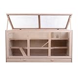 ✅Peso neto: 19 kg Jaula Madera 115x60\'5x58cm 3 Ventanas Plexiglas 3 Pisos + Bandeja Extraible Hamster Raton