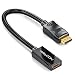 Produktbild deleyCON 0,15m DisplayPort zu HDMI Adapter-Kabel - 4K 2160p 1080p 3D Audioübertragung - DP Stecker auf HDMI Buchse - vergoldet - TV PC MAC - Schwarz
