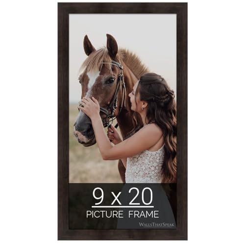 wallsthatspeak 9x20 Espresso Brown Picture Frame for Puzzles Posters Photos or Artwork