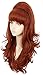 yuehong Long Ginger Wavy Women Big Bouffant Wig Beehive 60s 70s Cosplay Costume Wig Resistant Synthetic Fibers Fluffy Durable Soft Hair