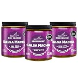 Salsa Macha Gourmet de Arándanos 'Ana Sexy' 3 Pack de 140 gr c/u | Chile de Árbol y Pasilla | Sabor Dulce y Picante,...