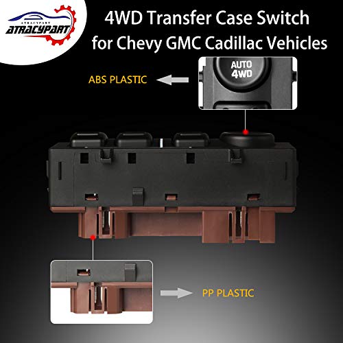 4X4 Switch 4Wd Wheel Drive Switch For | 2003-2007 Chevy Silverado Suburban Avalanche Tahoe, Gmc Sierra Yukon, Cadillac Escalade | Replaces Oe# 19259313, 901-072 #TOP3