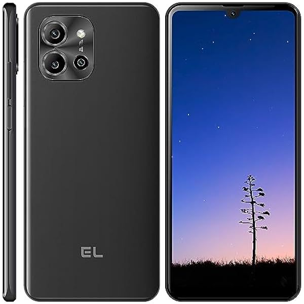 KXD 4G Teléfono móvil EL X80, Android 11, HD de 6.82 Pulgadas con batería de 5000 mAh, 4 GB de RAM 64 GB de ROM Octa-Core, 13MP 8MP, teléfonos móviles Barato - Negro