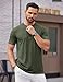 COOFANDY Men's Henley Short Sleeve Shirts Casual Button Henley Basic Tee Solid Fashion Shirts Dark Green