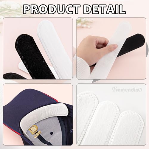 Image of Framendino, 100 Pack Disposable Sweat Pads Golf Hat Liner Cap for Makeup Sports