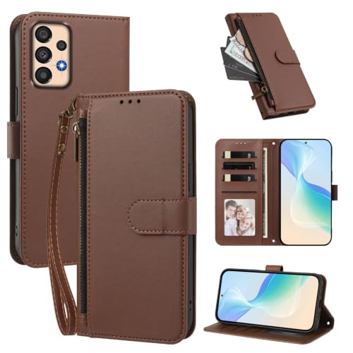 �P�[�X�J�o�[ �Ή��@�� for Samsung Galaxy A33 5G�y�E�H���b�g�i�t�@�X�i�[�������X�g�X�g���b�v�t���j�A�J�[�h�X���b�g4�{��������1�A�}�O�l�b�g���X�^���h�@�\�zBrown