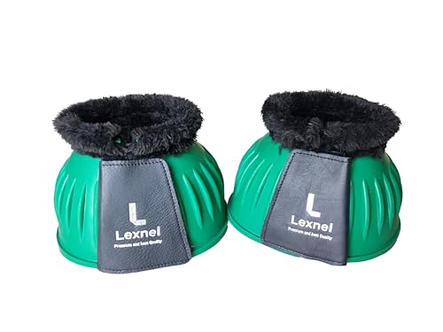 Image of Rubber Bell Boots, Durable Bell Boots for Horse - Superior Hoof Protection and Comfort 1 Pair (Green, Large)