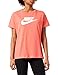 Nike Essential Icon Futura T-Shirt, Magic Ember/White, L Women's