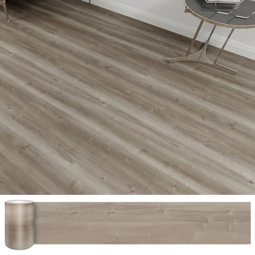 Lote de 36 azulejos adhesivos de vinilo de grano de madera impermeables para dormitorio, sala de estar, baño y cocina (91,4 x 15,2 cm, invierno)