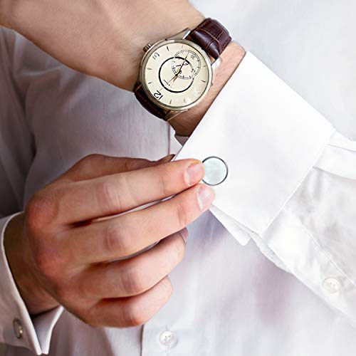 RunootPR Silber Manschettenknöpfe Herren Perlmutt Hochzeit Manchettenknoepfe Personalisiert Schmuck Geschenk