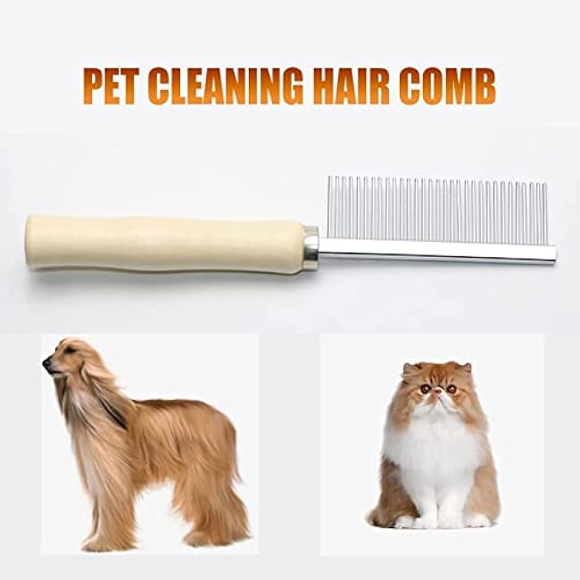 Wooden Handle Grooming Comb for Dogs Cats Pet-glcHZ5De