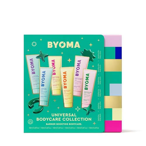BYOMA Body Care Holiday Gift Set (6-Piece Kit) - Hydrating, Brightening & Sensitive Body Wash & Lotion - Travel Size, Supports Skin Barrier