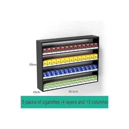 Présentoir à cigarettes mural compact avec étagères de rangement claires - 2