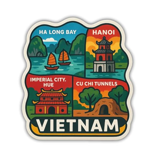 Image of Zesta Wooden Fridge Magnets Set | Refrigerator Decor Magnets for Kitchen | India Souvenir Fridge Magnet Collection | Wooden Magnet for Fridge Door Decoration (Vietnam)