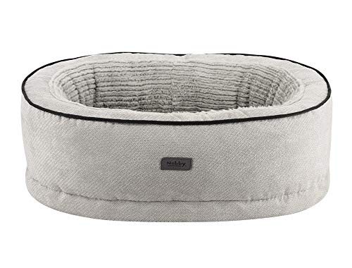 Nobby Orthopädisches Komfortbett oval LAGO hellgrau 65 x 47 x 17+5 cm