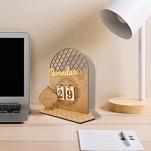 Yejahy Ramadan Advent Calendar Wooden Countdown Days 30 Days Home Decorations, Diy Eid Decorations For Ramadan Parties, Ramadan Gifts For Kids, Craft Decorations (Wreath) #TOP4