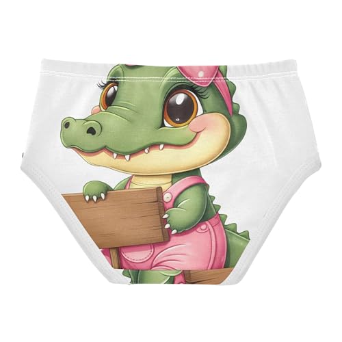 Cute Cartoon Alligator Funny Cute Panties Girl Toddlers Underwear Floral Cotton Colorful Briefs Kids Undies 2t2