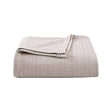 Tommy Bahama - King Blanket, Naturally Soft & Breathable Bedding for Couch or Bed, Lightweight for Year Round Comfort (Woven Textured Natural Brown)