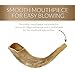 KOSHER ODORLESS POLISHED SHOFAR | Genuine Natural Rams Horn | Smooth Mouthpiece for Easy Blowing | Includes Velvet like Drawstring Bag and Shofar Blowing Guide (10”-12”)
