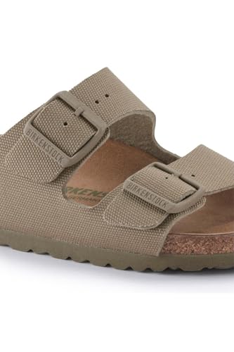 Image of Birkenstock Arizona SFB Mules /Clogs Women Gold Mules Shoes, Faded Khaki, 10 US