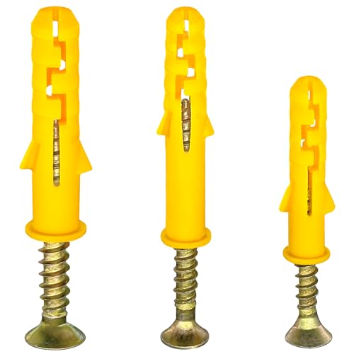 120 PCS Screw and Wall Plug Sets - Self Tapping Screws and Expansion Tube Plugs