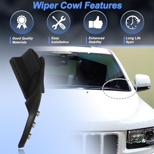 ACROPIX 55112951AC/55112952AC Windshield Cowl Replacement for Jeep Grand Cherokee 2016-2022 Windshield Wiper Cowl Cover 1 Pair by ACROPIX - Image 3